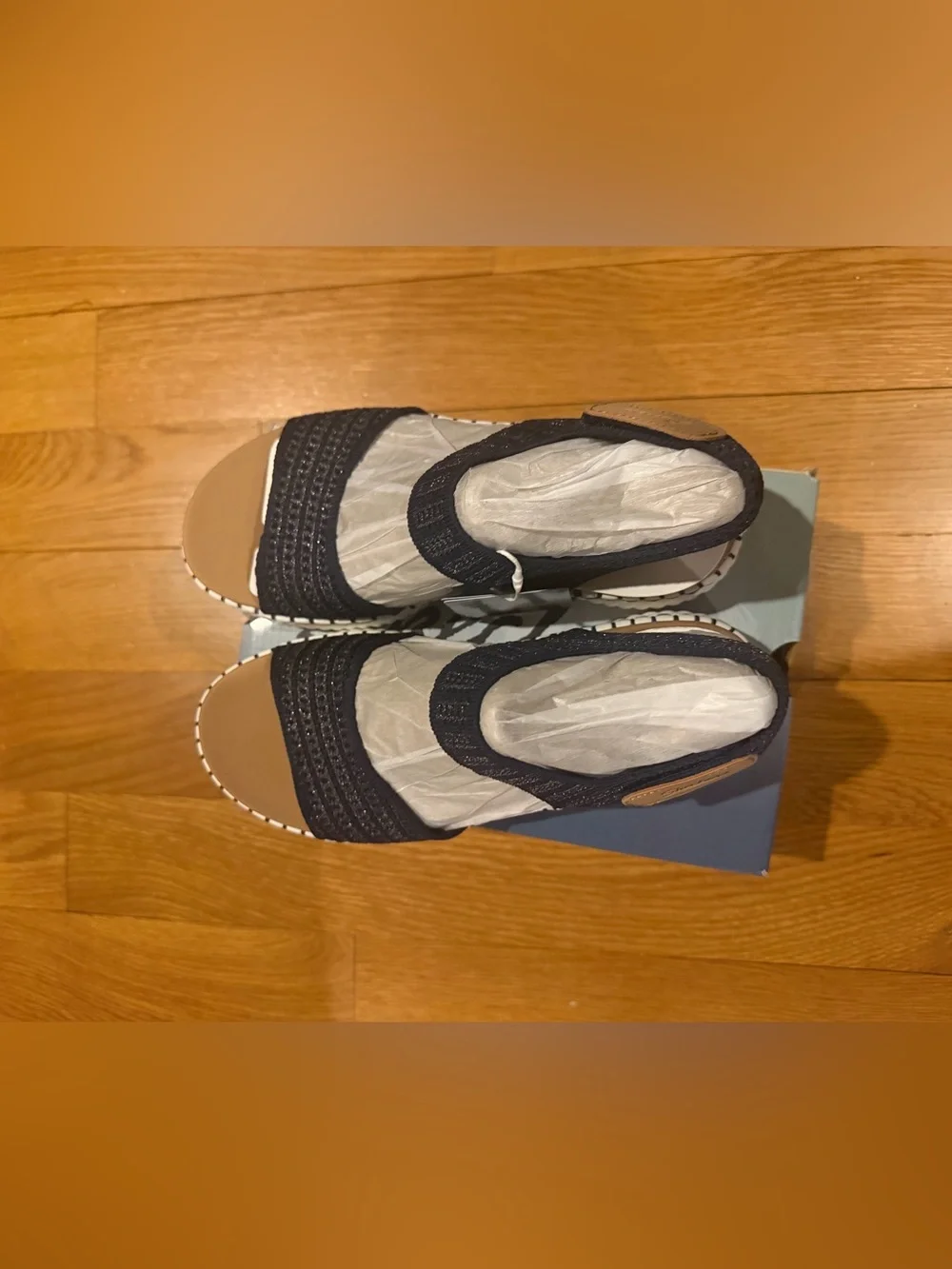 SKECHERS women’s Wilshire Blvd Summertime Inspo Navy Wedge Sandals